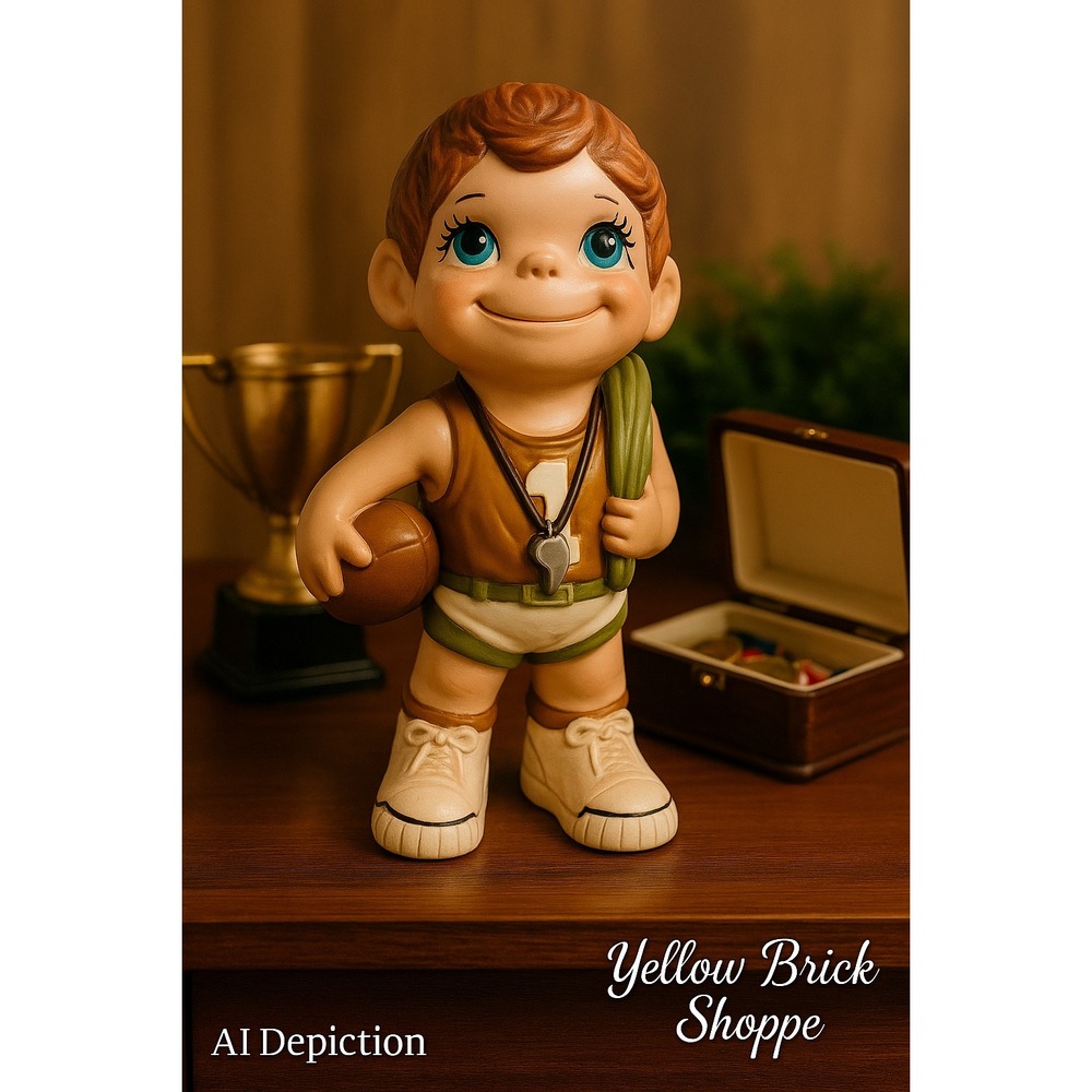 Vintage Atlantic Mold Ceramic Boy Coach Figurine – Basketball &‎ Whistle Decor